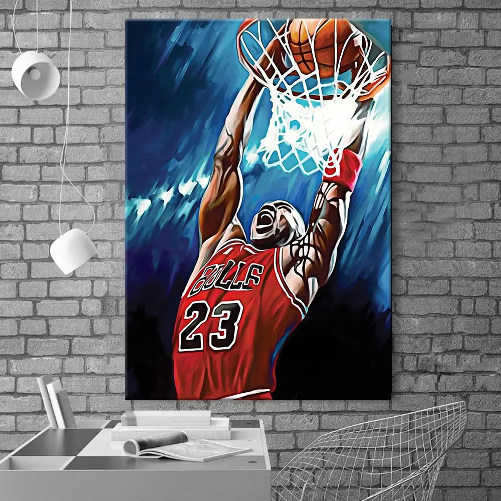 Living Room Home Decor Basketball Star Kobe Bryant NBA Star Classic Slam Dunk Posters nach foto leinwand druck wand malerei