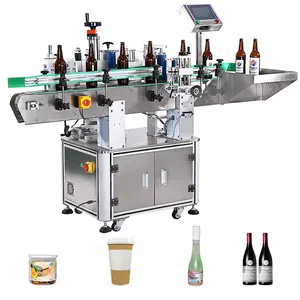 Wholesale FK805 automatic single side flat bottle wine detergent round pvc bottle chilli cauce labeling machine with counting