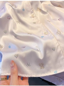 Ensemble <span class=keywords><strong>de</strong></span> pyjama chic en soie <span class=keywords><strong>de</strong></span> <span class=keywords><strong>neige</strong></span> <span class=keywords><strong>pour</strong></span> femme, motif nœud <span class=keywords><strong>de</strong></span> dessin animé, manches longues, collection printemps-automne - Product Image 5