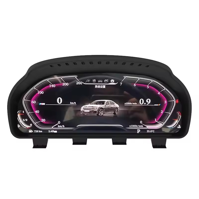 12.3 Inch LCD Digital Instrument Cluster for BMW F10 Car Dashboard with 1024x600 Resolution Black Cable Connection