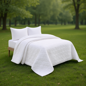 Edredón Reversible Acolchado Db White King, Estilo Clásico para Todas las Temporadas, Ropa de Cama de Poliéster - Product Image 2