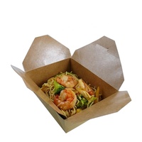 IO-fiambrera Bento degradable para niños, fiambrera de papel kraft reciclable