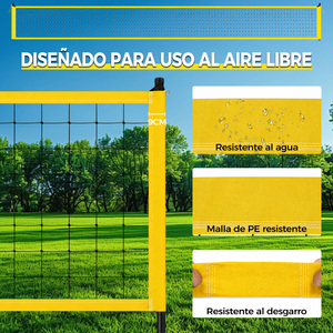 EIGOFH Espagne En Stock Kit Complet de Volleyball Portable pour Plage, Sable, Herbe, Terrains Extérieurs avec Sac de Transport et Pompe à Ballon - Product Image 5