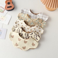 Bavoir en coton style Ky pour bébé, double face, adapté aux nourrissons et aux tout-petits (1-3 ans), bavoir d'alimentation absorbant la bave
