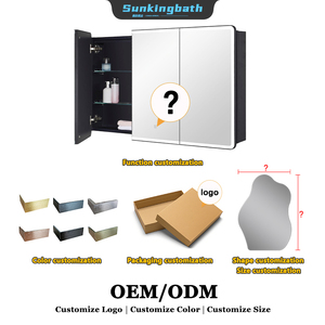 <span class=keywords><strong>Armoire</strong></span> de salle de bain murale moderne européenne avec miroir éclairé, <span class=keywords><strong>armoire</strong></span> à <span class=keywords><strong>pharmacie</strong></span> en acier inoxydable avec miroir LED - Product Image 2