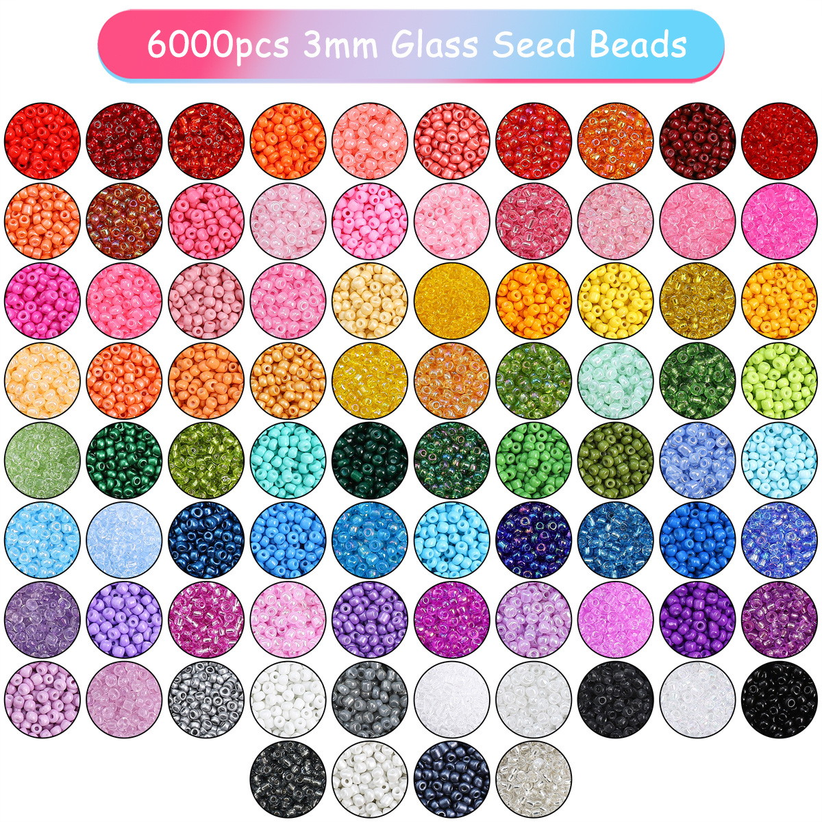 Hot Sale 6000pcs 3mm Seed Beads for Diy Jewelry Making Kit Handmade Glass Crystal Diy Beads Kits Children Jewelry Diy Making Kit