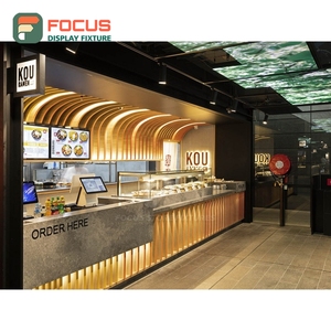 High Capacity Cafe Service Counter Laminate Wood Finish Accessory Display Zone Cafe Checkout Counter - Product Image 3