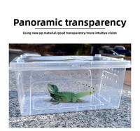 Boîte à reptiles transparente en plastique PP, cage d'alimentation portable, terrarium pour dragon barbu, gecko léopard, serpent, araignée, habitat