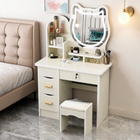 En gros, Coiffeuse rose moderne et économique, petite coiffeuse de haute qualité pour fille, table de maquillage design avec miroir ours