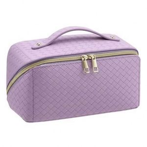 Sac de maquillage multifonctionnel portable grande capacité en cuir PU, étanche et tendance, pour voyage - Product Image 3