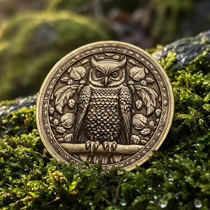 Metal Craft Manufacture Bulk Sale Custom Coin Token Animal Pattern Coins Metal Souvenir Round Brass Owl 3d Challenge Coin Design