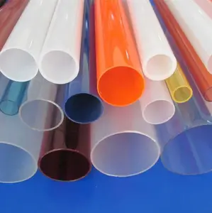 Cor Acrílico PMMA Plástico Lucite Rod tubo tubo acrílico haste acrílico tubo para iluminação