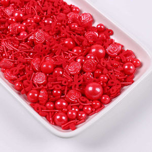 Perles de sucre rouge comestibles de qualité supérieure <span class=keywords><strong>pour</strong></span> gâteau Mélange de sucre <span class=keywords><strong>rose</strong></span> Topper Dragées décoratives <span class=keywords><strong>pour</strong></span> les gâteaux de mariage de la Saint-Valentin - Product Image 5