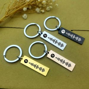 LLavero de código de <span class=keywords><strong>Spotify</strong></span> para hombres y mujeres, llavero personalizado de acero inoxidable, grabado láser, <span class=keywords><strong>Spotify</strong></span>, regalos de recuerdo - Product Image 3