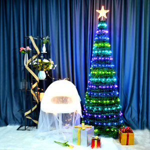 H4.9ft intérieur extérieur chambre décoration lumière Luces <span class=keywords><strong>del</strong></span> arbol <span class=keywords><strong>de</strong></span> Navidad arbre <span class=keywords><strong>de</strong></span> noël lumières extérieures intelligentes - Product Image 2