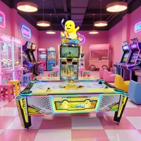 Table de hockey sur air immersive Nailong pour deux joueurs : Arcade interactive robuste en métal et acrylique avec écran de dessin animé intégré