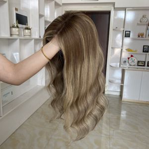 Pelucas Balayage en Oferta WCT5 #   Pelucas Judías Kosher de Cabello Humano Virgen con Nudos Pequeños Decolorados para Chicas Blancas - Product Image 5