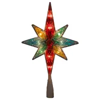 UL 11 "10 조명이있는 베들레헴 크리스마스 트리 토퍼의 멀티 컬러면 처리 된 별