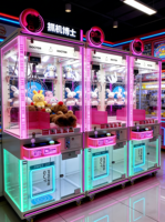 Machine à griffes avec boîte de rangement supérieure, lumières LED colorées, machine de jeu de distribution de prix d'arcade pour centre commercial/centre de divertissement