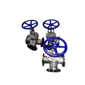 Robinet manuel à trois voies en acier inoxydable Wu Gong YJ43F pour l'industrie chimique, utilisation de l'eau, température ambiante - Product Image 2