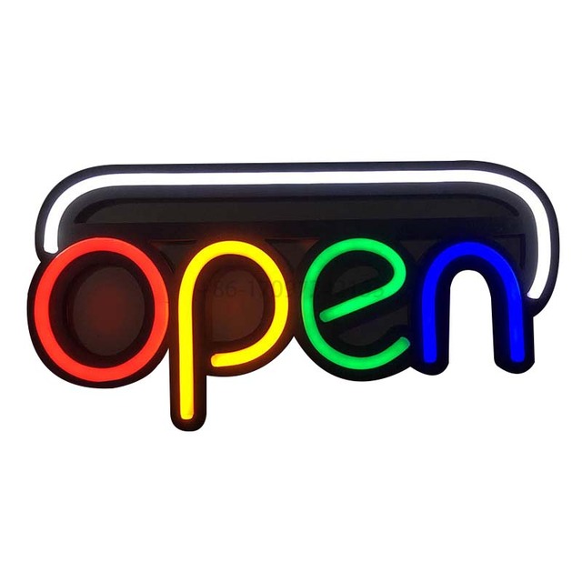 Colourful LED Light Neon Open Sign Display Super Bright Flexible LED Sign Colorful Neon Ad Sign