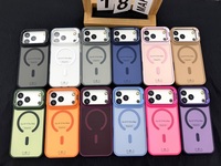 Coque magnétique givrée effet peau avec support métallique et protection d'objectif pour iPhone 18 Pro Max 17 Air 16 15 14 Plus 13 12 11 Pro Max