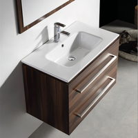 Lavabo en porcelaine à installation facile pour hôtel, lavabo de salle de bain moderne à poser sur comptoir