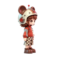 Figurine articulée en PVC ABS OEM, casque de robot à oreilles de souris, poupée rétro pour garçon, jouet avec emballage personnalisé