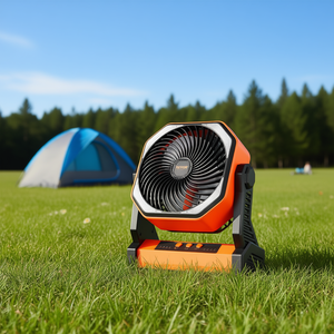 Ventilateur de camping portable Vevor 8 pouces, rechargeable, fonctionne sur batterie, 4 vitesses, moteur DC, utilisation en extérieur - Product Image 2