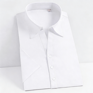 時代を超越するエレガンス、ホットセール中！Vネック、環境に優しい45.5%ミント繊維使用のレディーススキニー半袖ビジネスシャツ - Product Image 1