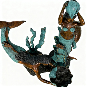 <span class=keywords><strong>Fontana</strong></span> d'Acqua in Bronzo Tradizionale Antica per Esterni con Statue di Sirene, Finitura Patinata, Garanzia di 30 Anni, Opera d'<span class=keywords><strong>Arte</strong></span> - Product Image 5