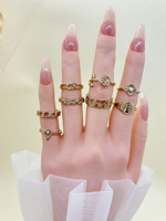 Nouvelle Collection Européenne et Américaine : Ensemble de 5 Bagues en Alliage Plaqué Or Rose avec Cœur Creux et Fleur, Ornées de Diamants, pour Femme – Idéal Cadeau