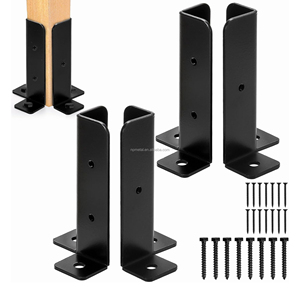 Thép không gỉ boong cột Neo cơ sở khung Kit cho cột hàng rào bằng gỗ - Product Image 1