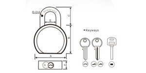Candado redondo antirrobo de acero inoxidable de alta seguridad, desbloqueo de llave impermeable, acabado pulido, fabricado directamente en China - Product Image 3