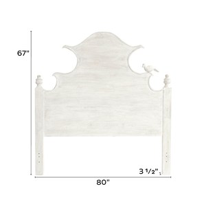 <span class=keywords><strong>Letto</strong></span> Matrimoniale in Legno Massello Bianco Invecchiato Stile Vintage Francese con Testiera Decorata a Testa di Uccello, <span class=keywords><strong>Letto</strong></span> per Camera da <span class=keywords><strong>Letto</strong></span> Principale in Stile Rustico - Product Image 5