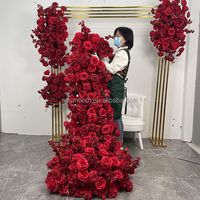 SMS Bestseller Staubrosa Seiden-Kunstblumen-Läufer für Hochzeit Event Party Dekoration