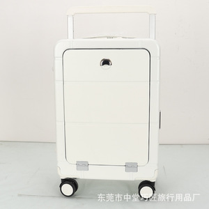 Front Open Lightweight Trolley Case <b>With</b> TSA <b>Lock</b> 360 Degree Spinner <b>Wheel</b> Unisex Travel Suitcase For Leisure - Product Image 2