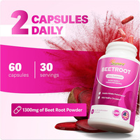 Capsules de racine de betterave OEM/ODM, booster d'oxyde nitrique, soutien de la tension artérielle, complément alimentaire à base de plantes, formule haute puissance, facile à avaler