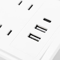 10 Prizli 15A Akım Korumalı ve Açma/Kapama Düğmeli Priz Çoklayıcı, 2 USB-A + 1 USB-C PD20W Şarj Portlu, Ev ve Seyahat Kullanımı İçin
