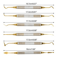 Instruments de remplissage dentaire Spatule de remplissage en résine composite Tête plaquée titane Kit de restauration de remplissage en résine Outils de dentiste