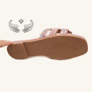 Sandali da donna <span class=keywords><strong>con</strong></span> suola morbida da spiaggia di alta qualità <span class=keywords><strong>con</strong></span> papillon e strass, pantofole da donna leggere - Product Image 6