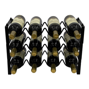 Moderno Espositore per Vini a 3 Ripiani in Metallo, <span class=keywords><strong>Portabottiglie</strong></span> da Cantina per 12 Bottiglie, Scaffale per Vini da Esposizione, <span class=keywords><strong>Portabottiglie</strong></span> per Cantina - Product Image 1