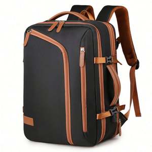 Waterproof Nylon Geometric Zipper Business Casual Outdoor Travel Laptop <b>Backpack</b> Custom Logo Expandable 15.6 Inch <b>Large</b> Capacity - Product Image 6