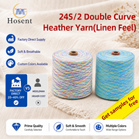 Fil fantaisie en chanvre glacé teint en masse de haute qualité, à torsion élevée et double torsion, pour le tricot et le crochet de pulls d'été (vente en gros)