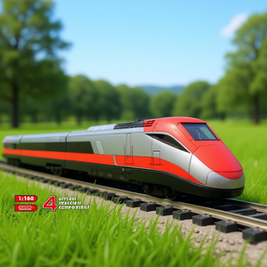 Train miniature Treno FrecciaStar 1:160 avec 4 sections de voie pour enfants, jouet éducatif - Product Image 3