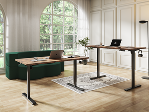 Bureau assis-debout ergonomique NBHY S12 réglable en hauteur avec structure métallique, plateau en bois, design moderne, montage facile, garantie de 2 ans - Product Image 3