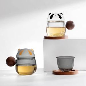 Ensemble <span class=keywords><strong>de</strong></span> tasses à thé en <span class=keywords><strong>verre</strong></span> borosilicate <span class=keywords><strong>de</strong></span> haute qualité faites à la main en forme <span class=keywords><strong>de</strong></span> panda, avec poignée en bois et sous-<span class=keywords><strong>verre</strong></span>, 350 ml, portable, compatible lave-vaisselle et micro-ondes, pour la maison - Product Image 2