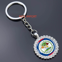 Porte-clés fleur en strass drapeau Bahreïn, très populaire, pour sac à dos, décoration de clés, breloque de portefeuille, souvenir de voyage