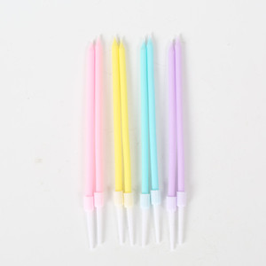 Rainbow Candle Pencil Shape Candles 8Pcs Birthday Party Decorations Gradient Color <b>Paraffin</b> Material - Product Image 5