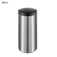 Poubelle intelligente à capteur pour la maison, en acier inoxydable, surface anti-traces de doigts, argentée, 42 litres
